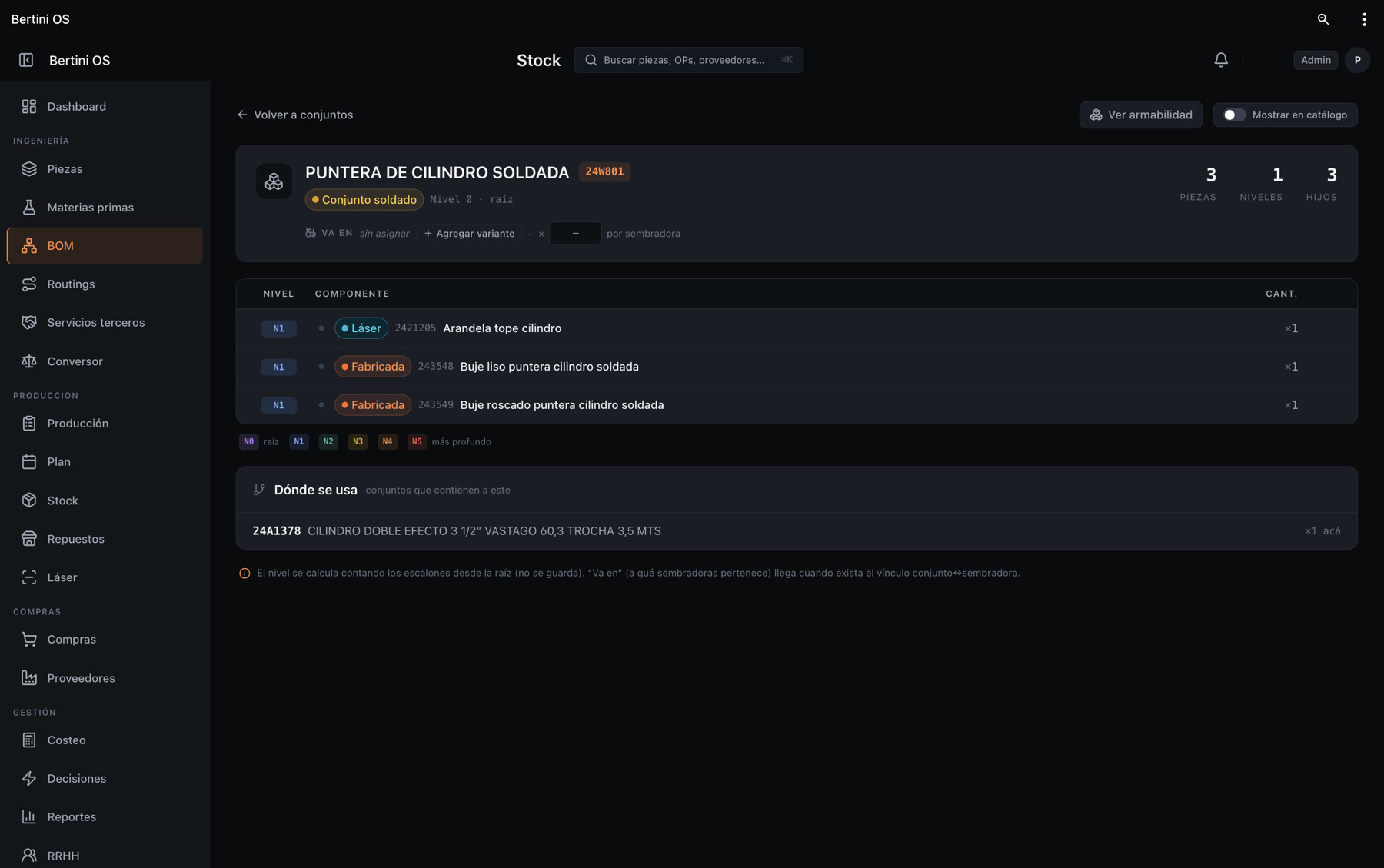 Captura del sistema Bertini OS 2