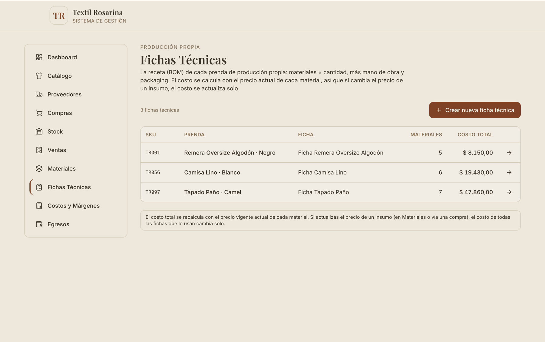 Captura del sistema Textil Rosarina 4